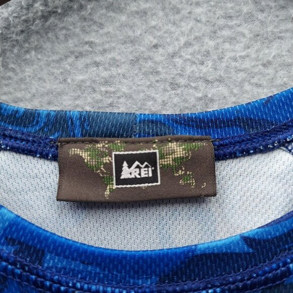 REI Mens Blue Graphic Patterned Short Sleeve Activewear T-Shirt Size S - Picture 2 of 4